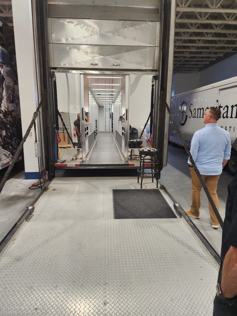 Inside truck Samaritans Purse